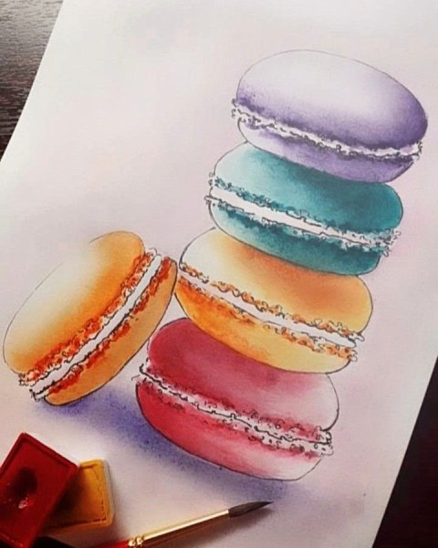 Скетч макаронс
