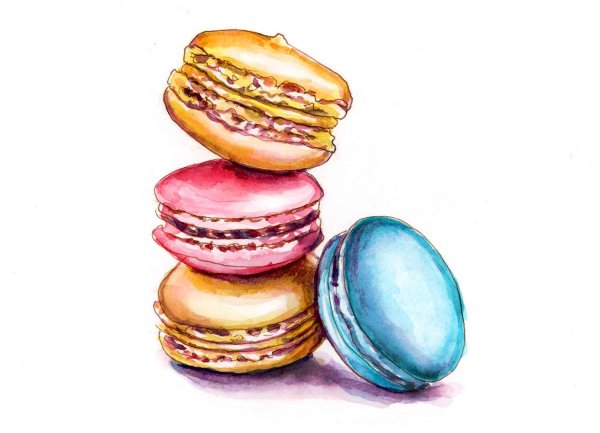 Скетч маркерами макарунс