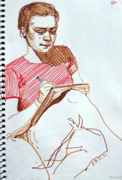 Зарисовки людей маркером