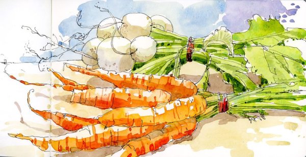 Рисунки акварелью простые