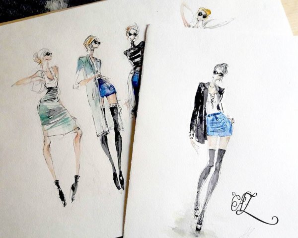 Модные иллюстрации пошагово