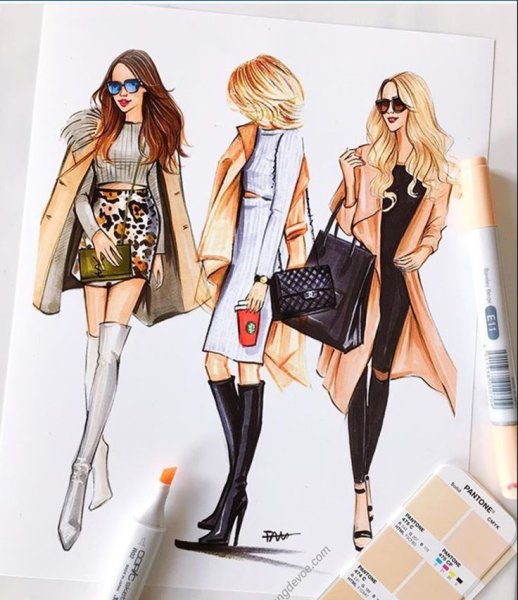 Стильная одежда для рисования девушек