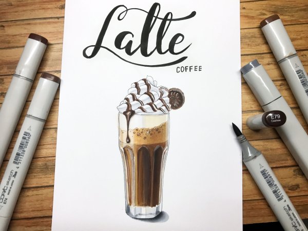 Старбакс скетч маркерами