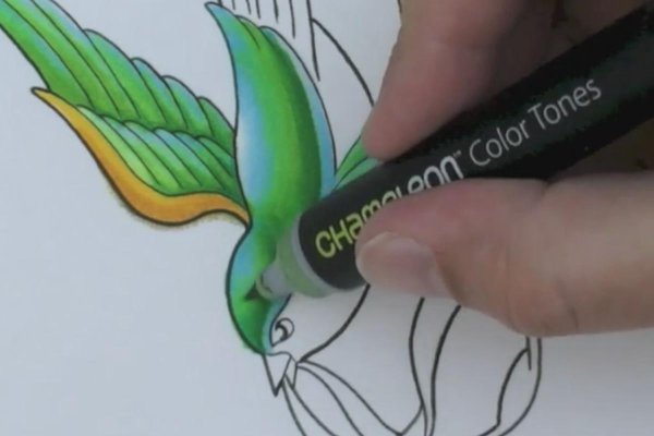 Рисунки в зеленом цвете маркерами