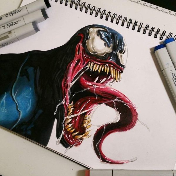 Марвел маркерами