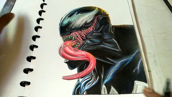 Веном рисунок маркером