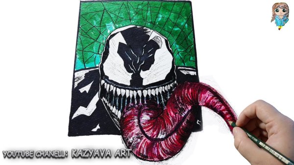 Веном рисунок фломастерами