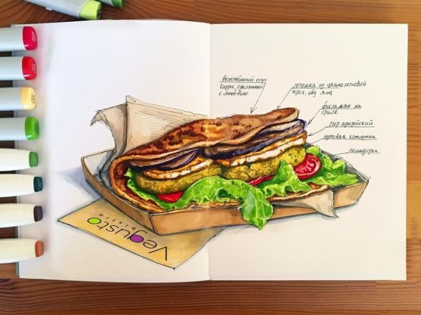 Скетчбук для рисования еда