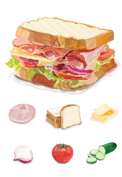 Бутерброд акварелью