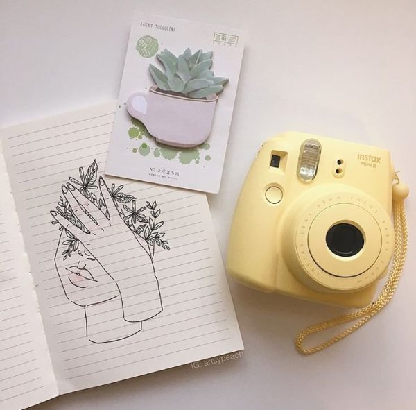 Фотоаппарат полароид акварель