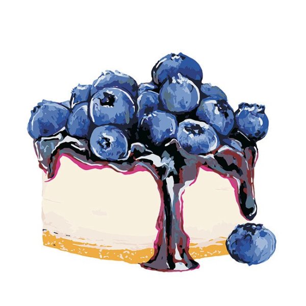 Черника акварелью для начинающих