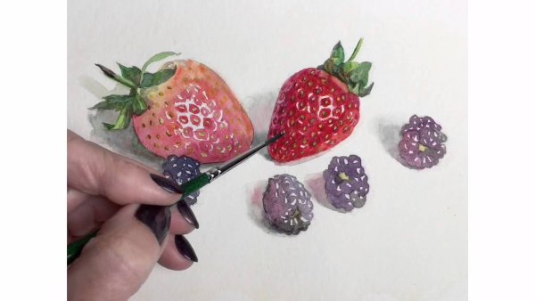 Ягоды скетч маркерами