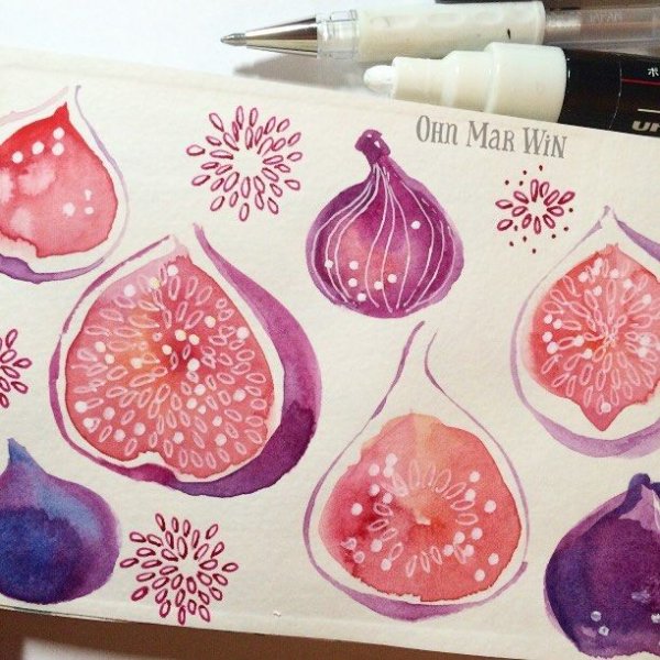 Инжир скетч маркерами