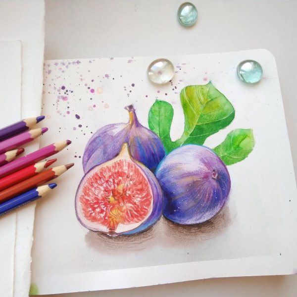 Рисование акварельными карандашами