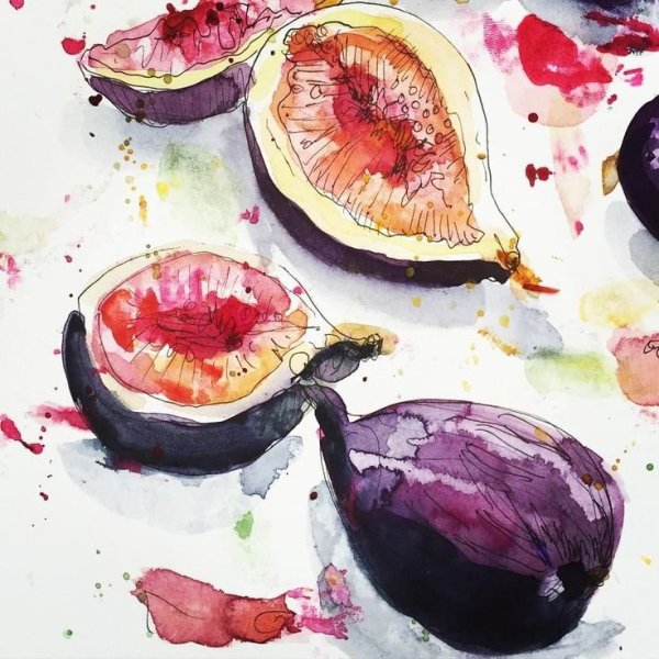 Акварельные фрукты