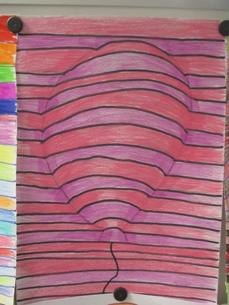 Объёмное рисование полосками