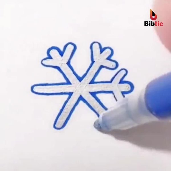 Снежинка фломастером