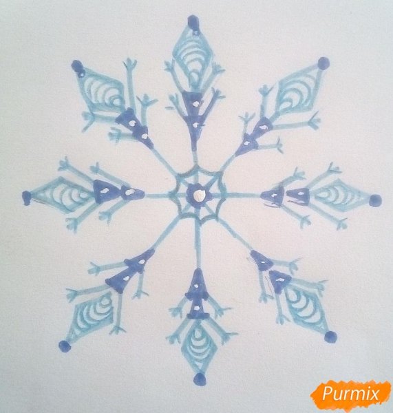 Схемы рисования снежинок для детей
