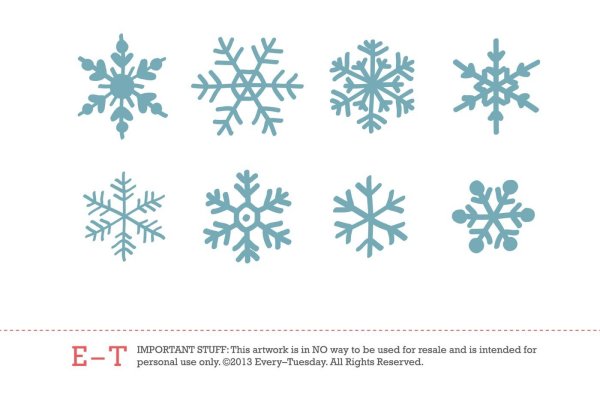 Схема рисования снежинки