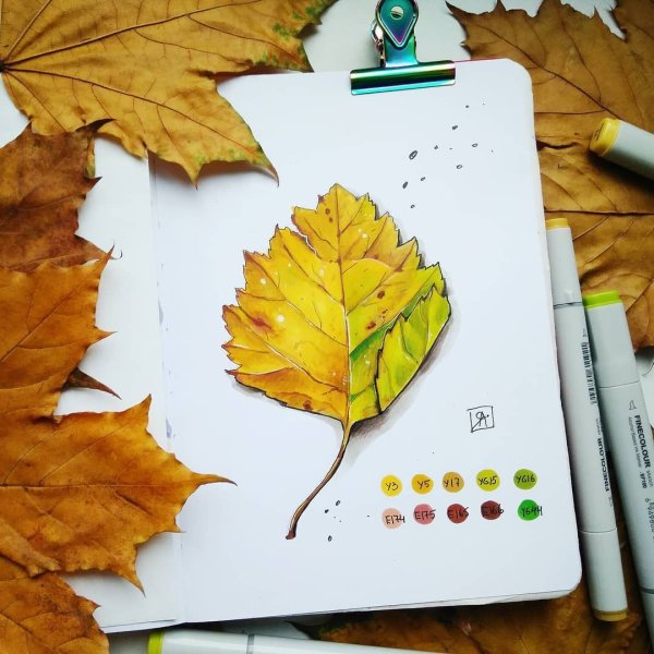 Осенние скетчи акварелью