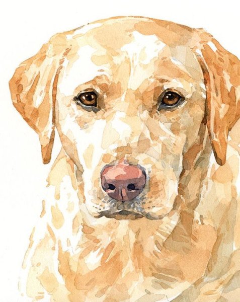 Лабрадор акварель