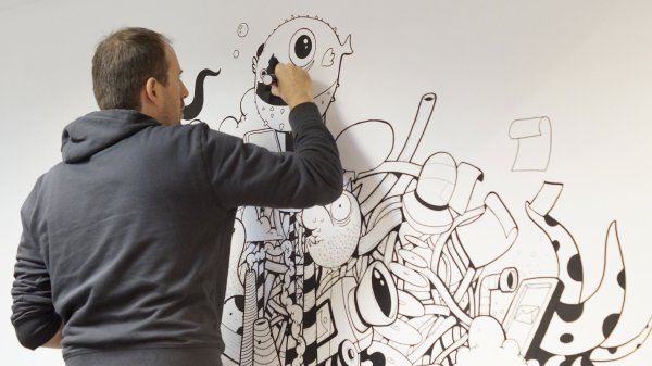 Роспись стен маркером