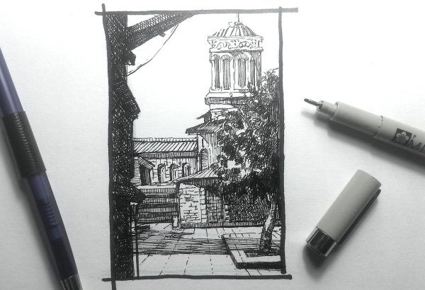 Скетч линером