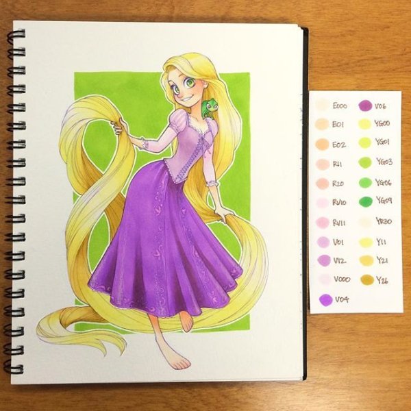 Рапунцель маркерами