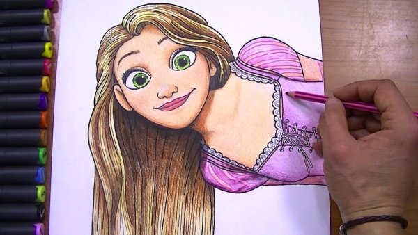 Диснеевские принцессы рисунки маркерами