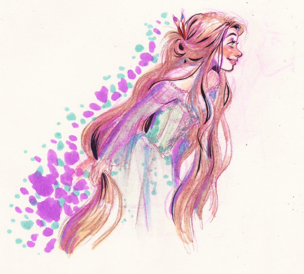 Рапунцель цветными карандашами