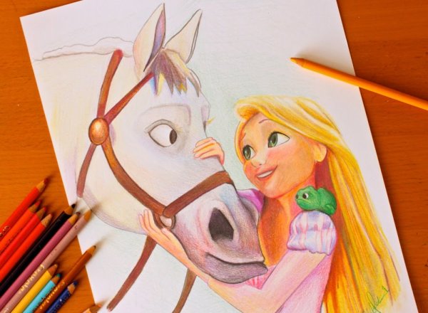 Принцесса для срисовки легко