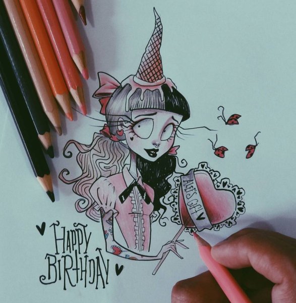 Рисунки на Хэллоуин в скетчбуке