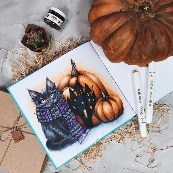 Ведьмочка в скетчбуке