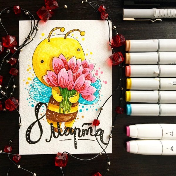 Рисунки скетч маркерами