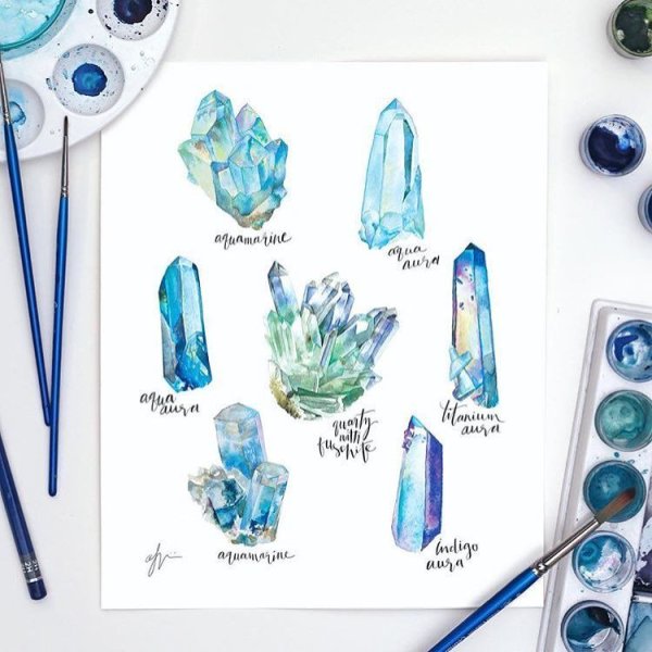 Акварель линер цветок