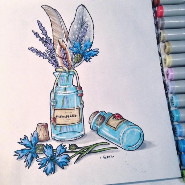 Глаз скетч маркерами