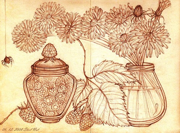 Цветная Графика натюрморт