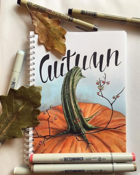 Осенние открытки акварелью