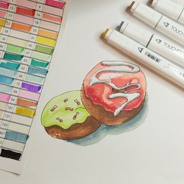 Маленькие рисунки маркерами