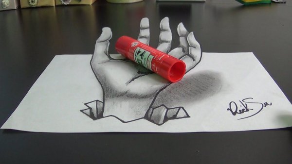 Рисунки фломастерами объемные