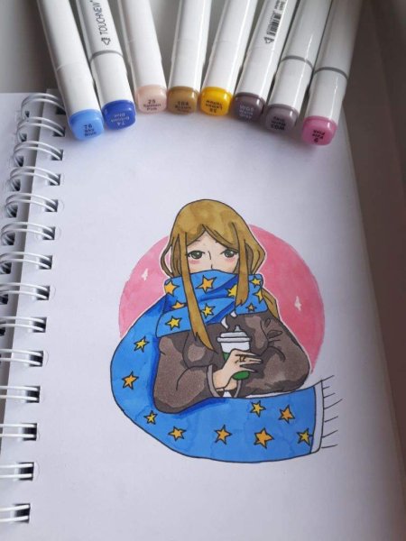 Рисунки фломастерами арт для начинающих