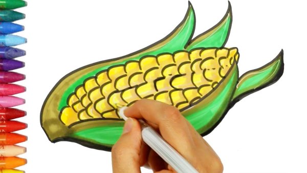 Рисовать кукурузу красками