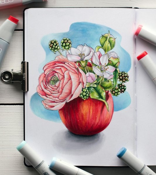 Рисунки спиртовыми маркерами