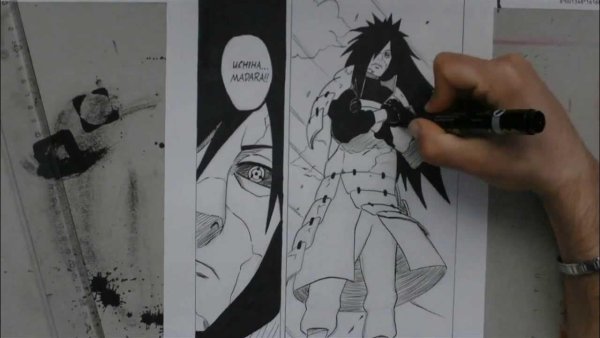 Мадара черным маркером