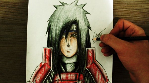 Учиха Мадара фломастерами