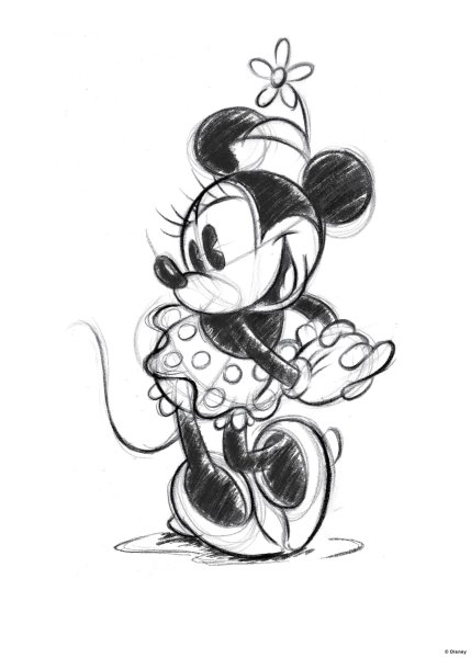 Рисунок Микки Мауса карандашом