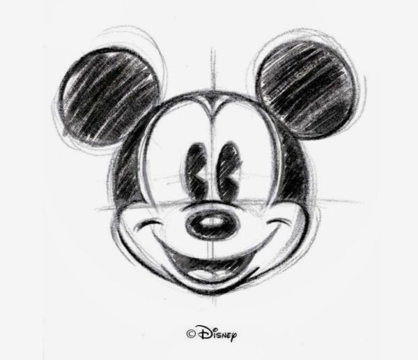 Наброски Диснея Микки Маусу