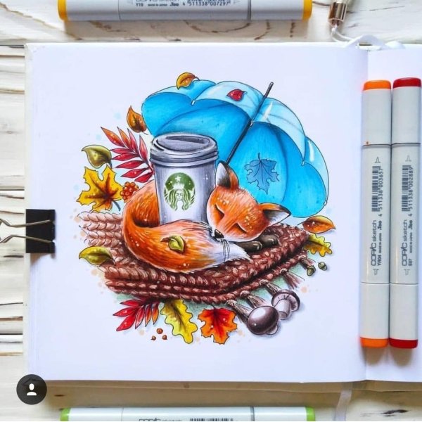 Скетчи маркерами для начинающих