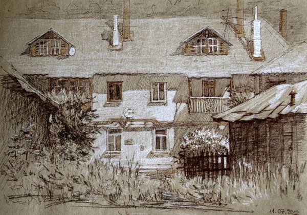 Архитектура на тонированной бумаге