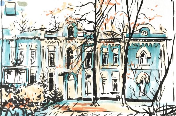 Городской пейзаж маркерами